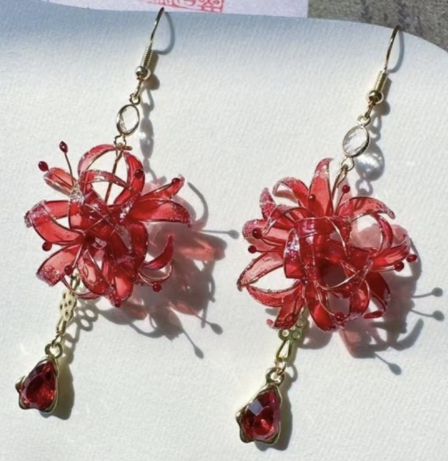 Handmade Spider Lily Earrings