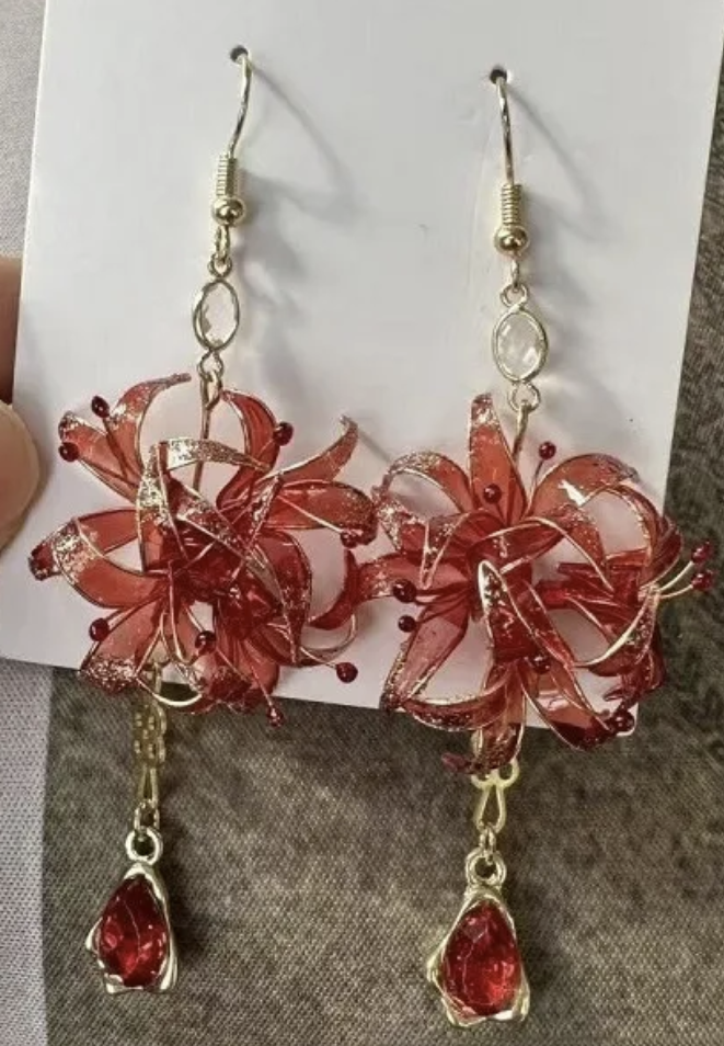 Handmade Spider Lily Earrings